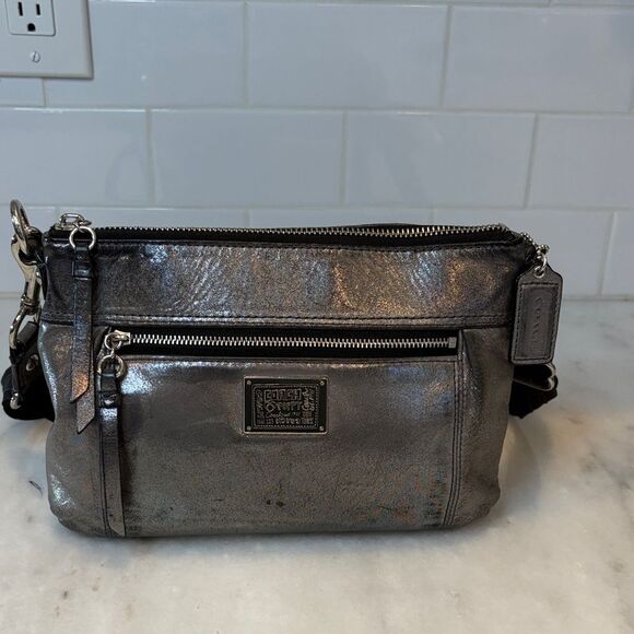 Coach Poppy Hippie Collection Metallic Leather Shoulder Crossbody Bag Y2K - Picture 2 of 16